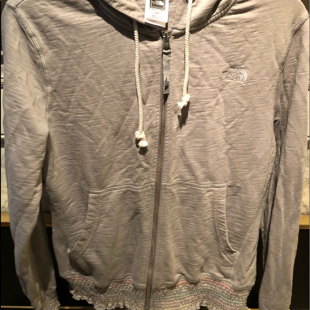 The North Face full zip hoodie/multi color stitch